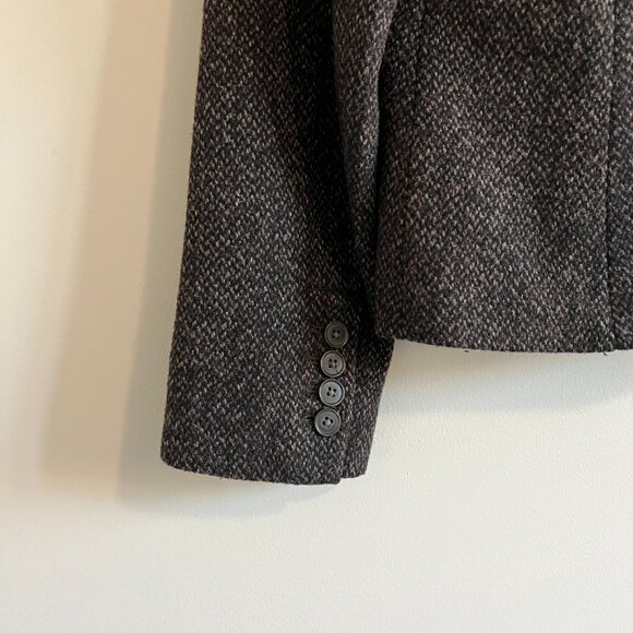 Eddie Bauer Wool Tweed Blazer Jacket 10P Brown 2-Button Classic Fit - Picture 6 of 11